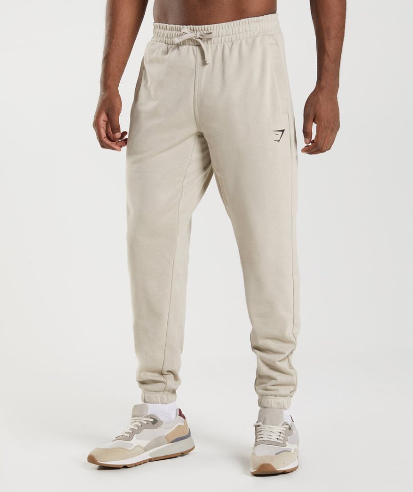 Men\'s Gymshark Essential Oversized Jogger Cream | NZ 2YVXMT